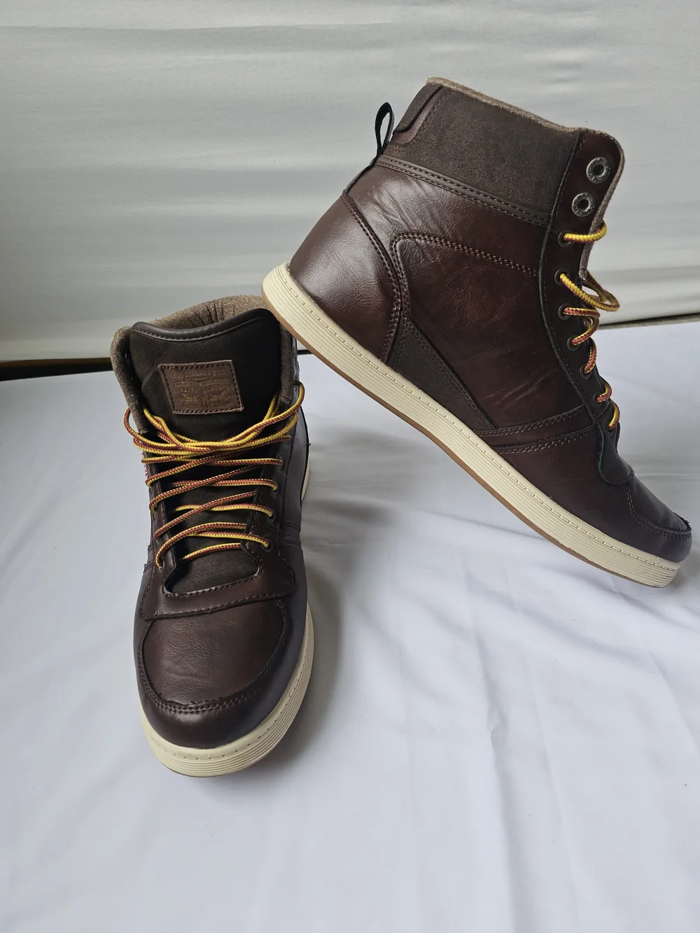 Levi's Men's Mason Hi Top Sneaker Boots - Brown Leather & Suede